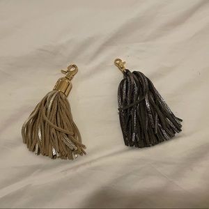 Clip on Tassles (gray / champagne)